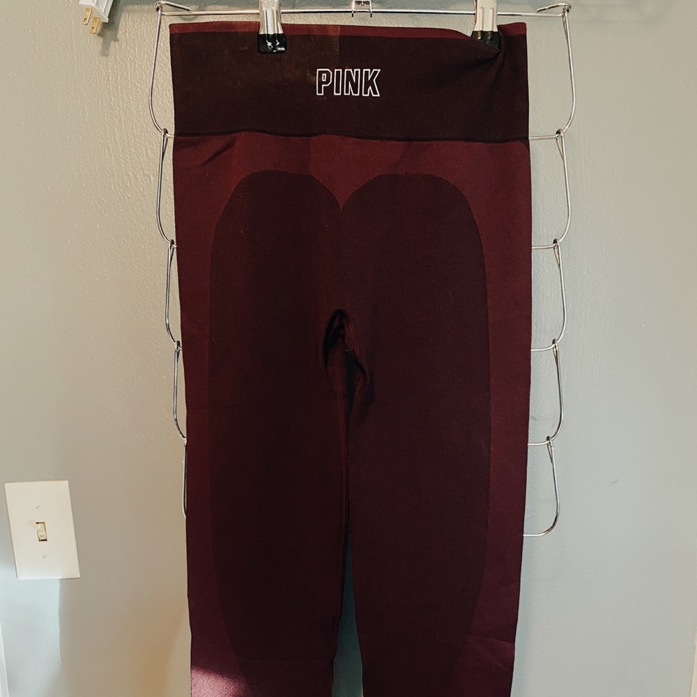 Burgundy Victoria secret “pink” seamless legging